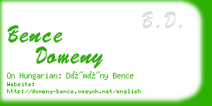 bence domeny business card